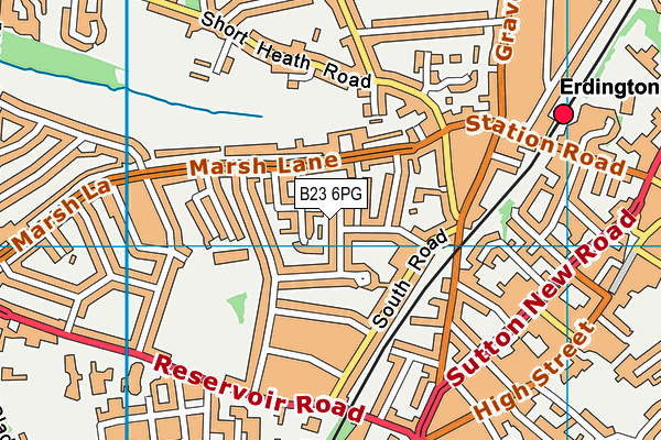 B23 6PG map - OS VectorMap District (Ordnance Survey)