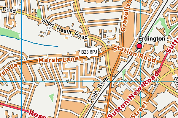 B23 6PJ map - OS VectorMap District (Ordnance Survey)