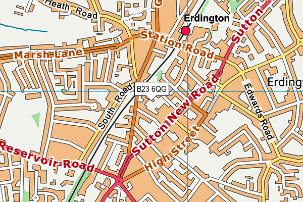 B23 6QG map - OS VectorMap District (Ordnance Survey)