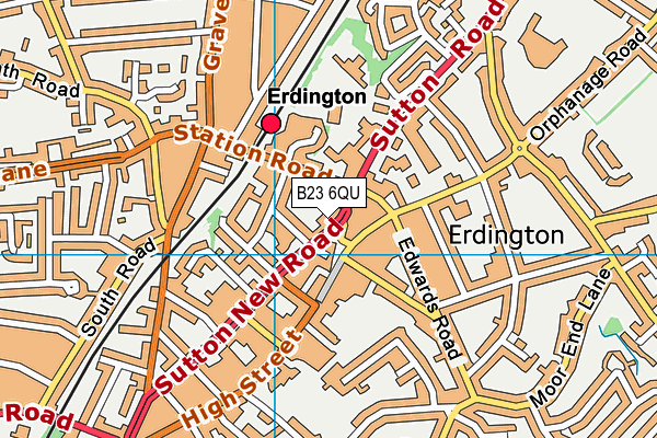 B23 6QU map - OS VectorMap District (Ordnance Survey)