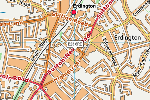 B23 6RE map - OS VectorMap District (Ordnance Survey)