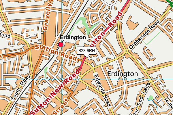 B23 6RH map - OS VectorMap District (Ordnance Survey)