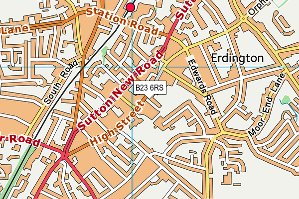 B23 6RS map - OS VectorMap District (Ordnance Survey)