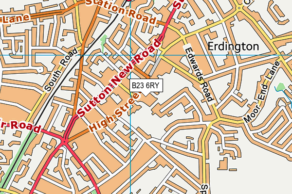 B23 6RY map - OS VectorMap District (Ordnance Survey)