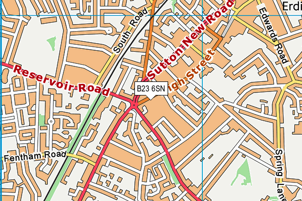 B23 6SN map - OS VectorMap District (Ordnance Survey)