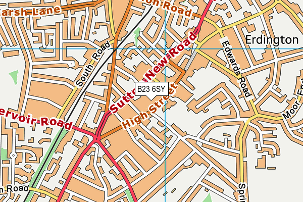 B23 6SY map - OS VectorMap District (Ordnance Survey)