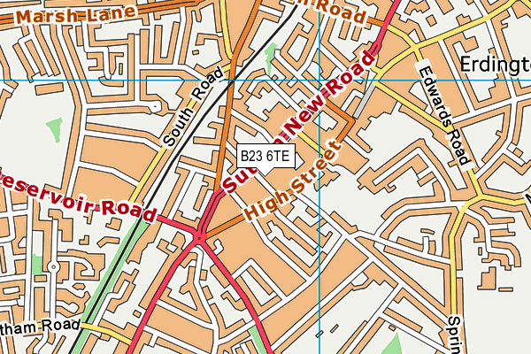 B23 6TE map - OS VectorMap District (Ordnance Survey)