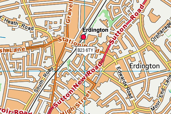 Osborne Primary School map (B23 6TY) - OS VectorMap District (Ordnance Survey)
