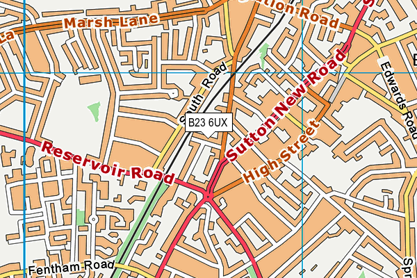 B23 6UX map - OS VectorMap District (Ordnance Survey)