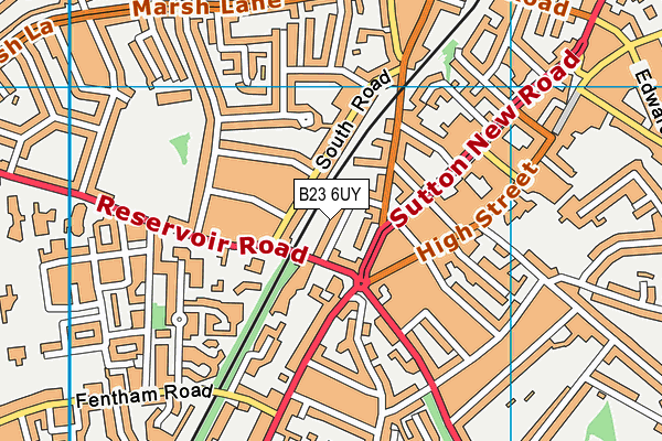 B23 6UY map - OS VectorMap District (Ordnance Survey)