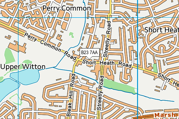 B23 7AA map - OS VectorMap District (Ordnance Survey)