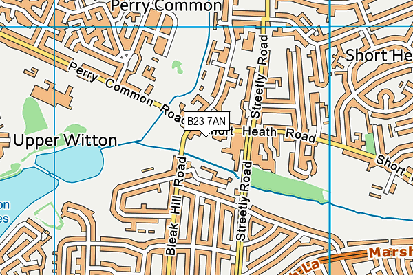 B23 7AN map - OS VectorMap District (Ordnance Survey)