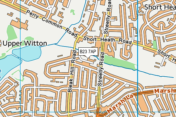 B23 7AP map - OS VectorMap District (Ordnance Survey)