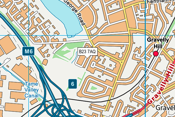 B23 7AQ map - OS VectorMap District (Ordnance Survey)