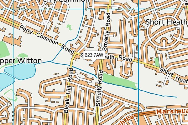 B23 7AW map - OS VectorMap District (Ordnance Survey)