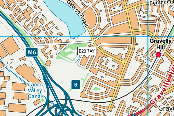 B23 7AY map - OS VectorMap District (Ordnance Survey)