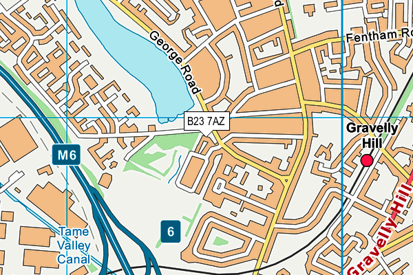 B23 7AZ map - OS VectorMap District (Ordnance Survey)