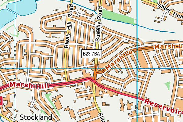 B23 7BA map - OS VectorMap District (Ordnance Survey)