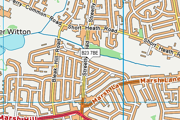 B23 7BE map - OS VectorMap District (Ordnance Survey)
