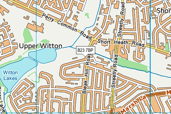 B23 7BP map - OS VectorMap District (Ordnance Survey)