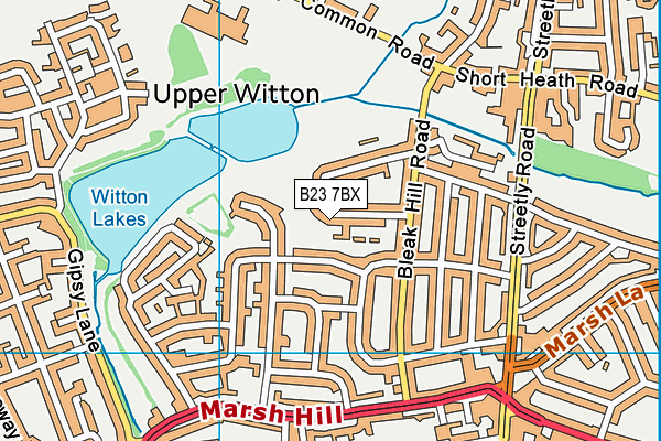 B23 7BX map - OS VectorMap District (Ordnance Survey)