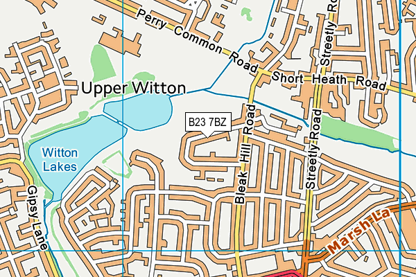 B23 7BZ map - OS VectorMap District (Ordnance Survey)