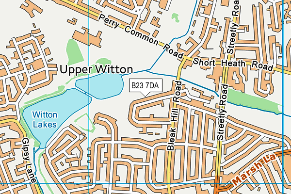 B23 7DA map - OS VectorMap District (Ordnance Survey)