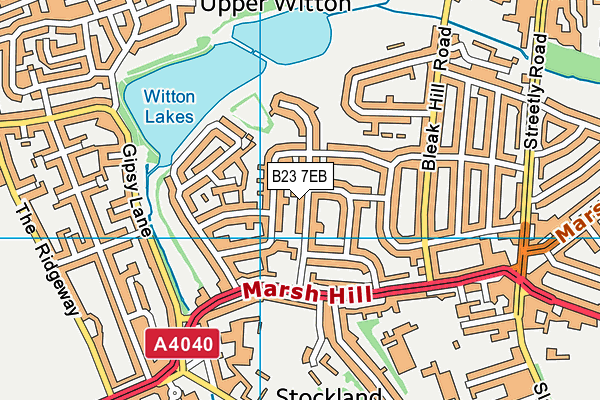 B23 7EB map - OS VectorMap District (Ordnance Survey)