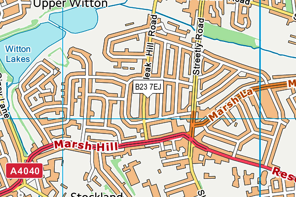 B23 7EJ map - OS VectorMap District (Ordnance Survey)