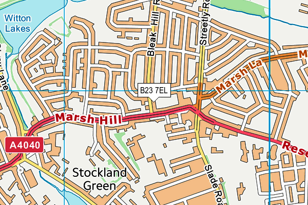 B23 7EL map - OS VectorMap District (Ordnance Survey)