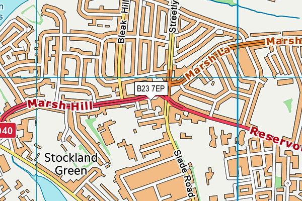 B23 7EP map - OS VectorMap District (Ordnance Survey)