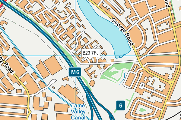 B23 7FJ map - OS VectorMap District (Ordnance Survey)