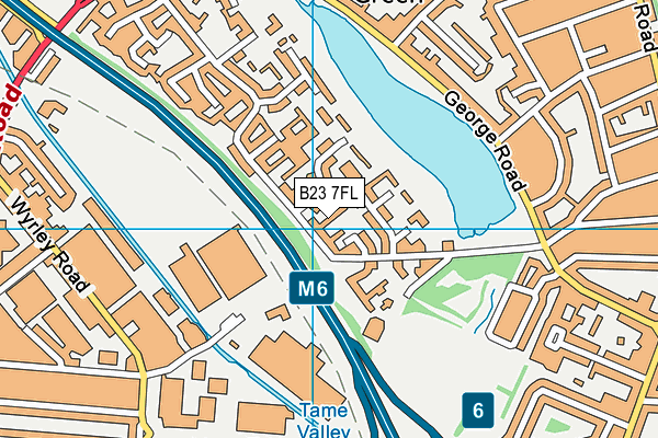 B23 7FL map - OS VectorMap District (Ordnance Survey)