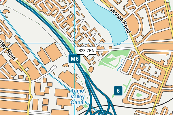 B23 7FN map - OS VectorMap District (Ordnance Survey)