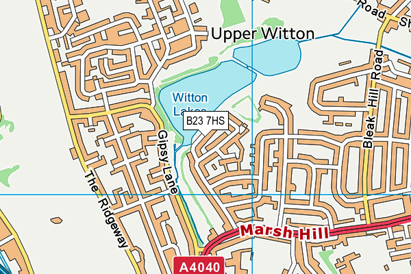 B23 7HS map - OS VectorMap District (Ordnance Survey)