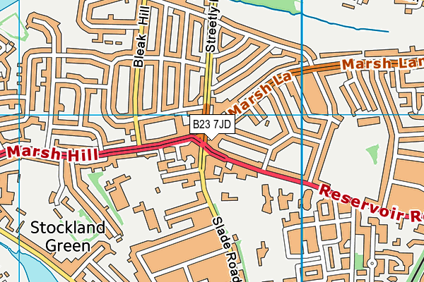 B23 7JD map - OS VectorMap District (Ordnance Survey)