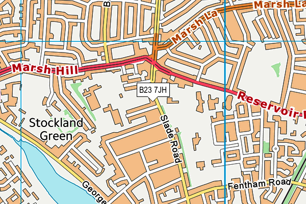 Stockland Green School map (B23 7JH) - OS VectorMap District (Ordnance Survey)
