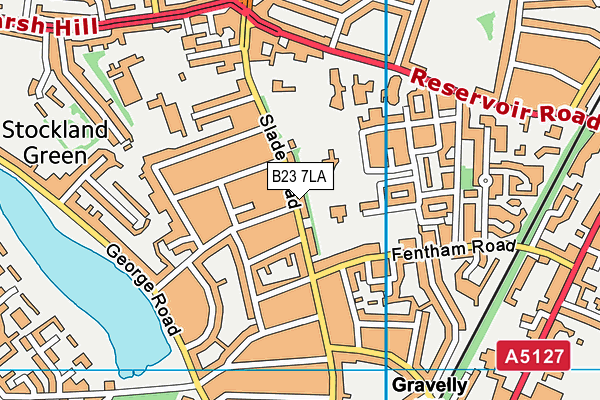 B23 7LA map - OS VectorMap District (Ordnance Survey)