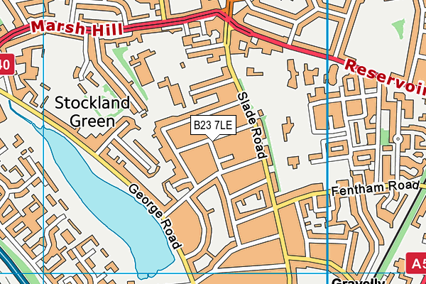 B23 7LE map - OS VectorMap District (Ordnance Survey)