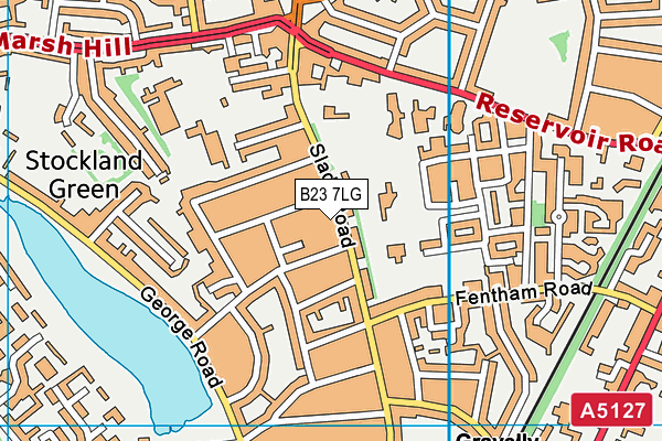 B23 7LG map - OS VectorMap District (Ordnance Survey)