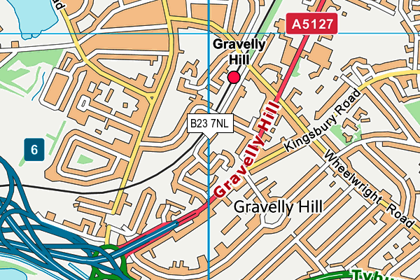 B23 7NL map - OS VectorMap District (Ordnance Survey)