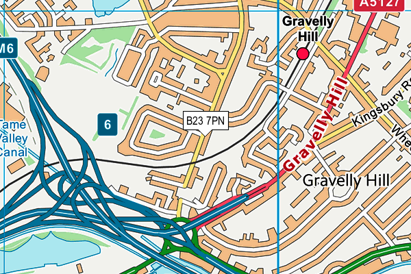 B23 7PN map - OS VectorMap District (Ordnance Survey)