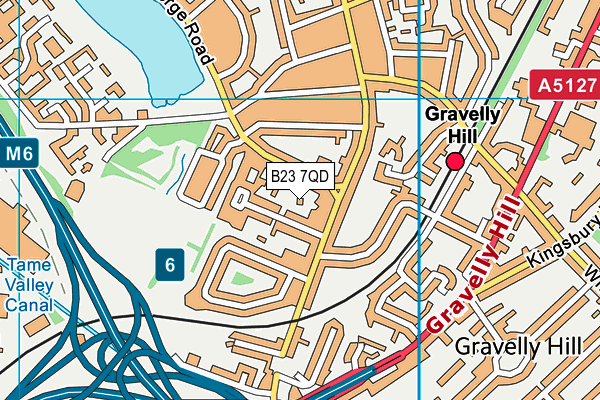 B23 7QD map - OS VectorMap District (Ordnance Survey)