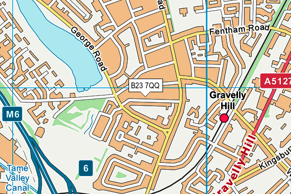 B23 7QQ map - OS VectorMap District (Ordnance Survey)