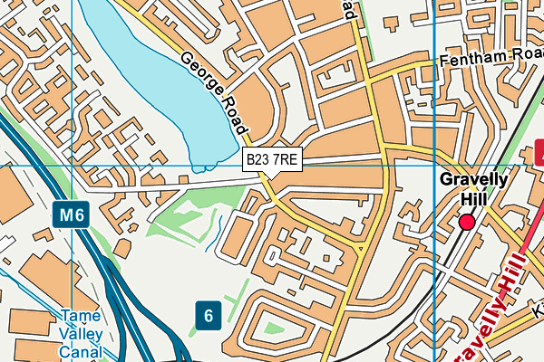 B23 7RE map - OS VectorMap District (Ordnance Survey)