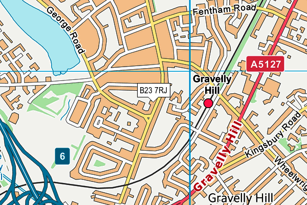 B23 7RJ map - OS VectorMap District (Ordnance Survey)