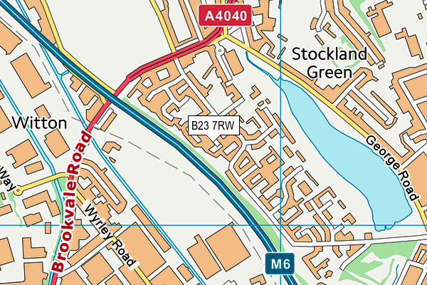 B23 7RW map - OS VectorMap District (Ordnance Survey)