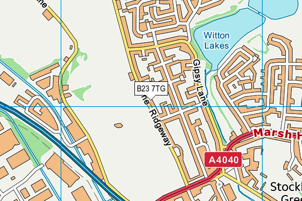 B23 7TG map - OS VectorMap District (Ordnance Survey)