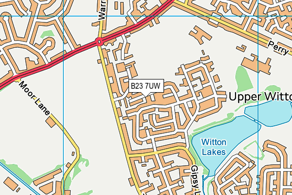 B23 7UW map - OS VectorMap District (Ordnance Survey)