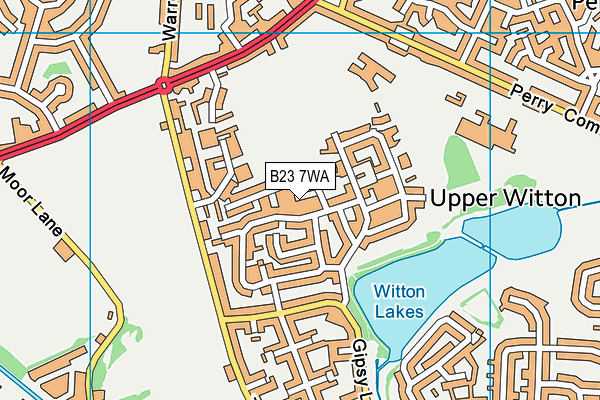 B23 7WA map - OS VectorMap District (Ordnance Survey)